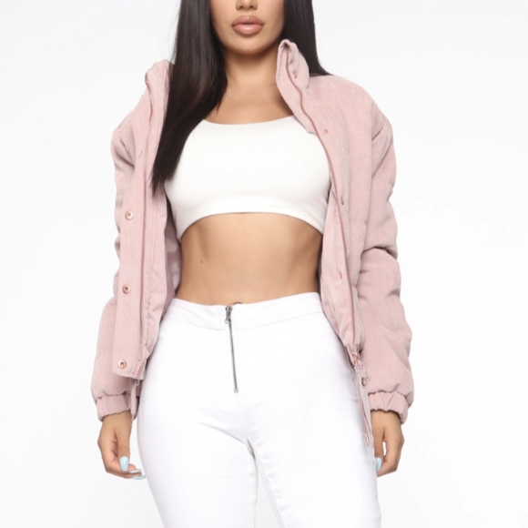 Ashley by 26 International Ribbed Pink Puffer Jacket - Picture 2 of 10